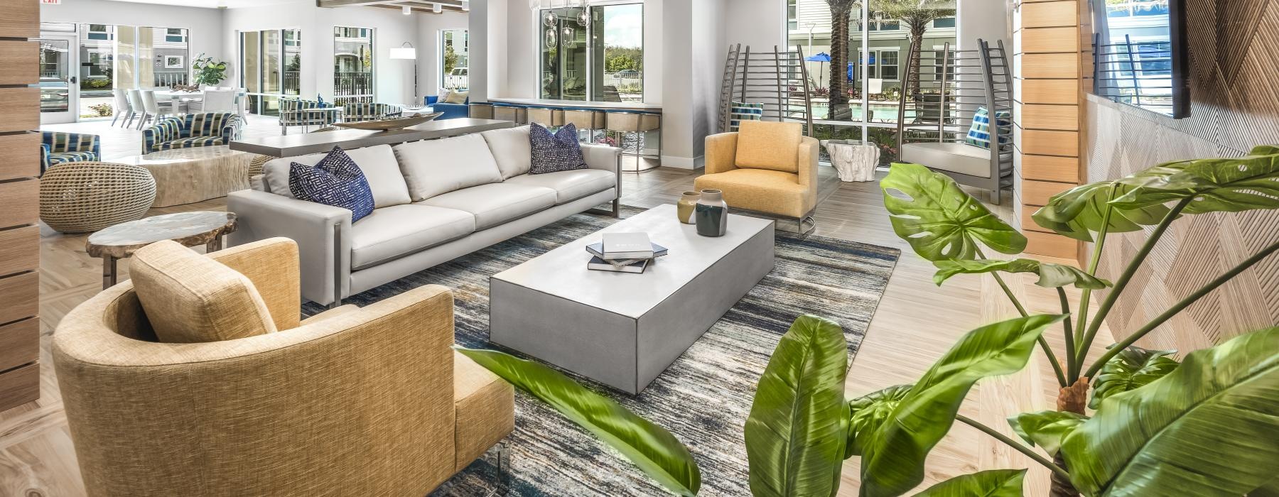 tv viewing area in clubhouse